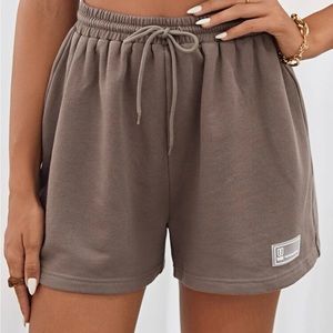 Drawstring Waist Patched Detail Shorts